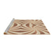 Sideview of Machine Washable Transitional Deep Peach Orange Rug, wshpat142brn