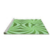 Sideview of Machine Washable Transitional Light Green Rug, wshpat142grn