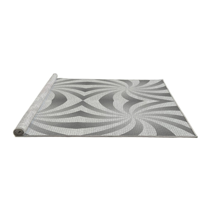 Sideview of Machine Washable Transitional Gunmetal Gray Rug, wshpat142gry