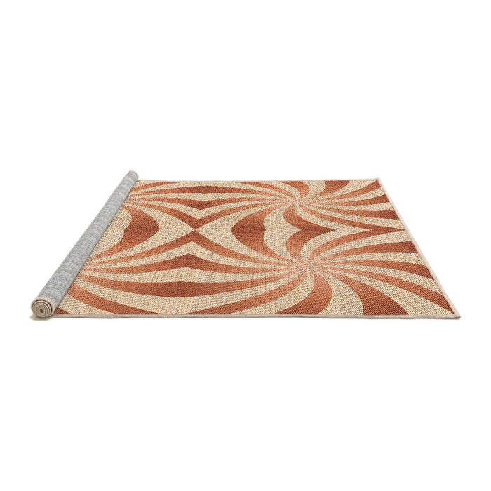 Sideview of Machine Washable Transitional Bright Orange Rug, wshpat142org