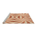 Sideview of Machine Washable Transitional Bright Orange Rug, wshpat142org