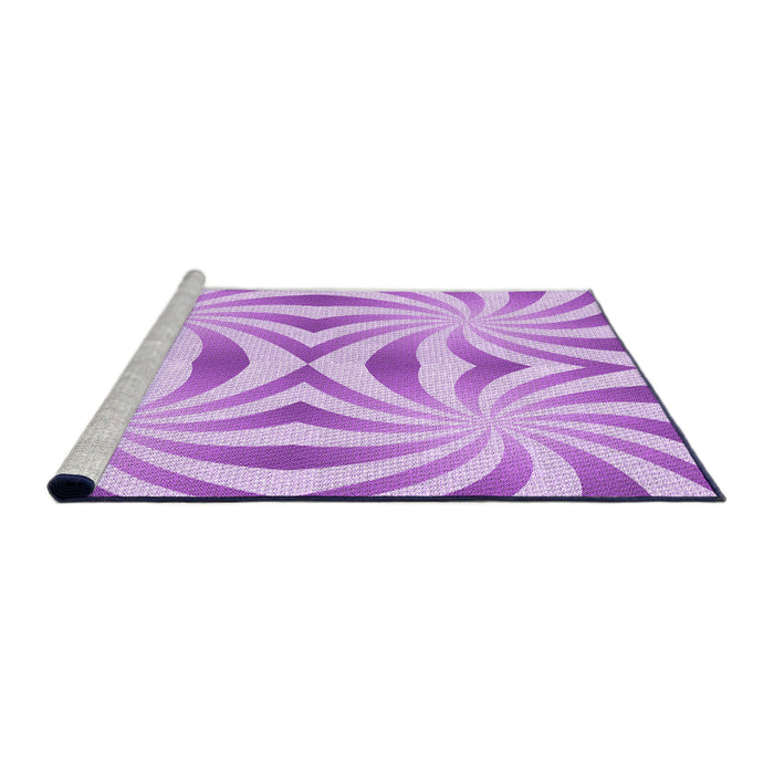 Sideview of Machine Washable Transitional Blossom Pink Rug, wshpat142pur