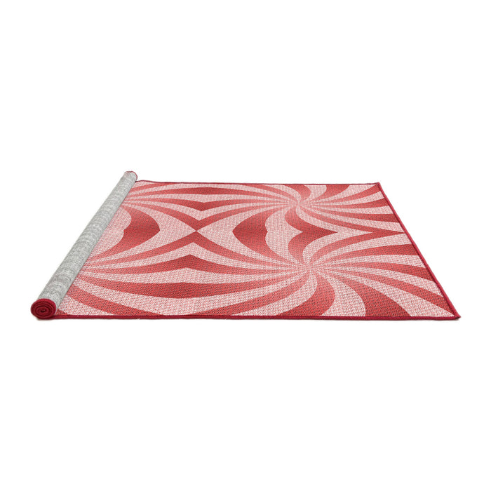 Sideview of Machine Washable Transitional Deep Rose Pink Rug, wshpat142rd