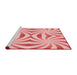 Sideview of Machine Washable Transitional Deep Rose Pink Rug, wshpat142rd