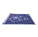 Sideview of Machine Washable Transitional Light Slate Blue Rug, wshpat1421blu