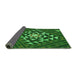 Thickness of Patterned Deep Emerald Green Rug, pat1421grn