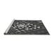 Sideview of Machine Washable Transitional Dark Gray Black Rug, wshpat1421gry