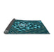 Thickness of Patterned Dark Turquoise Green Rug, pat1421lblu