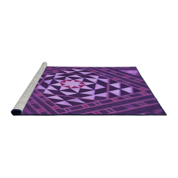 Sideview of Machine Washable Transitional Purple Rug, wshpat1421pur