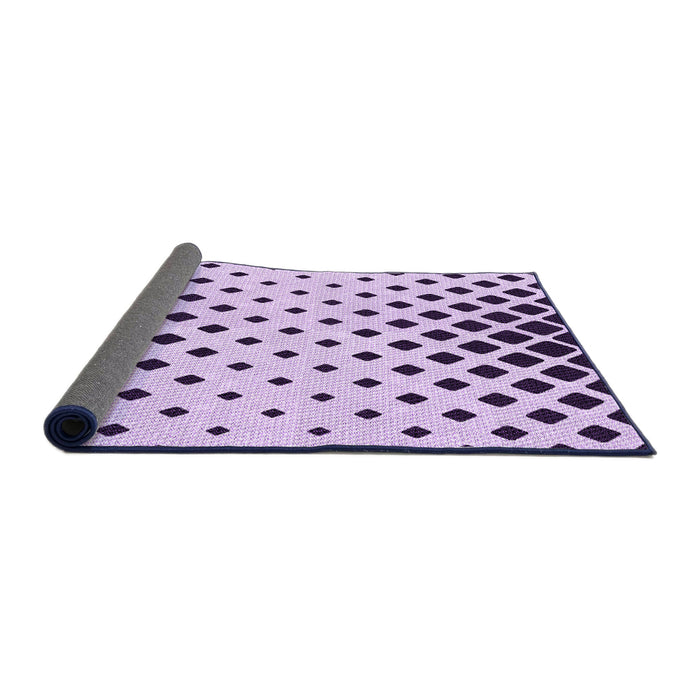 Thickness of Patterned Bright Grape Purple Rug, pat1422pur