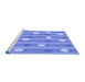 Sideview of Machine Washable Transitional Blue Rug, wshpat1423blu