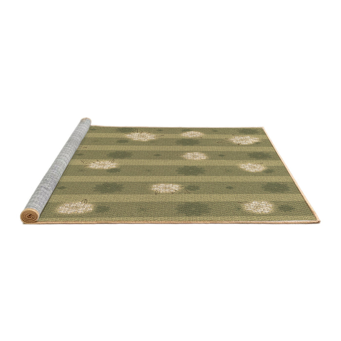 Sideview of Machine Washable Transitional Metallic Gold Rug, wshpat1423brn