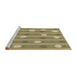 Sideview of Machine Washable Transitional Metallic Gold Rug, wshpat1423brn