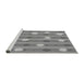 Sideview of Machine Washable Transitional Dark Gray Rug, wshpat1423gry