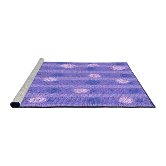 Sideview of Machine Washable Transitional Purple Mimosa Purple Rug, wshpat1423pur