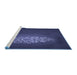 Sideview of Machine Washable Transitional Night Blue Rug, wshpat1424blu