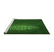 Sideview of Machine Washable Transitional Green Rug, wshpat1424grn