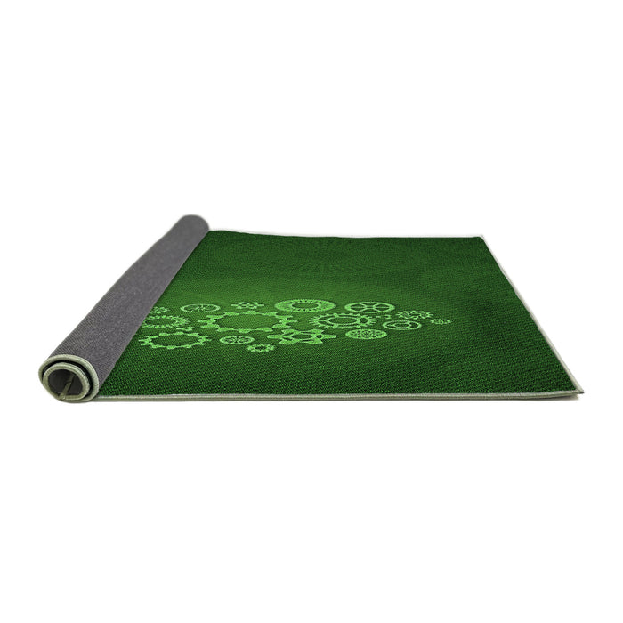 Thickness of Patterned Green Rug, pat1424grn