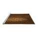 Sideview of Machine Washable Transitional Mahogany Brown Rug, wshpat1424org