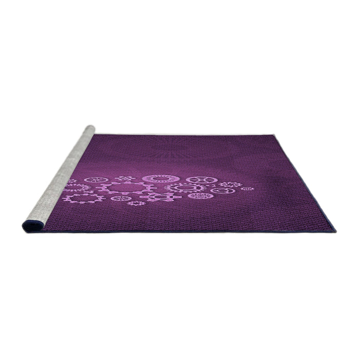 Sideview of Machine Washable Transitional Dark Orchid Purple Rug, wshpat1424pur