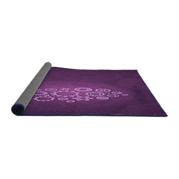 Thickness of Patterned Dark Orchid Purple Rug, pat1424pur
