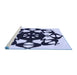 Sideview of Machine Washable Transitional Blue Rug, wshpat1425blu