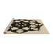 Sideview of Machine Washable Transitional Chocolate Brown Rug, wshpat1425brn