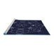 Sideview of Machine Washable Transitional Black Rug, wshpat1426blu