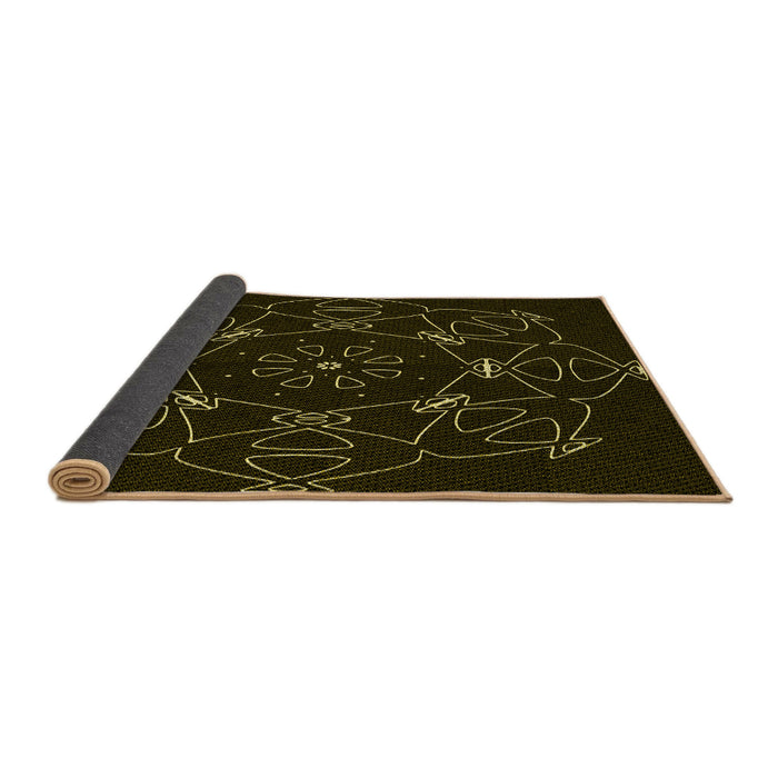Thickness of Patterned Black Rug, pat1426yw