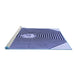 Sideview of Machine Washable Transitional Blue Rug, wshpat1427blu