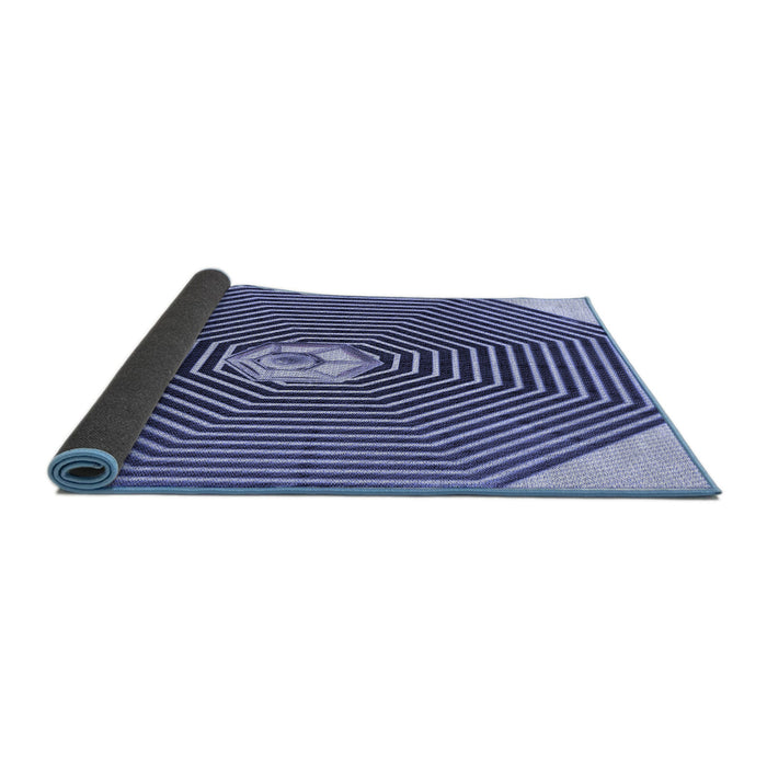 Thickness of Patterned Blue Rug, pat1427blu