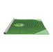 Sideview of Machine Washable Transitional Deep Emerald Green Rug, wshpat1427grn