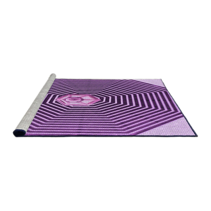 Sideview of Machine Washable Transitional Violet Purple Rug, wshpat1427pur