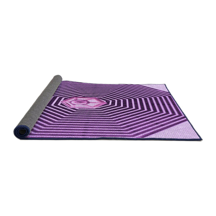 Thickness of Patterned Violet Purple Rug, pat1427pur