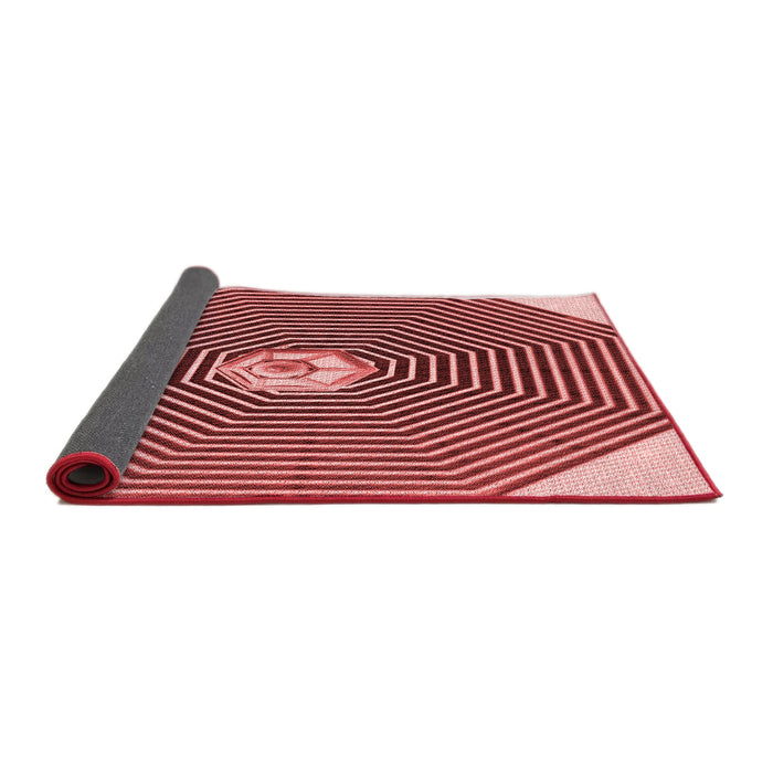 Thickness of Patterned Light Coral Pink Rug, pat1427rd