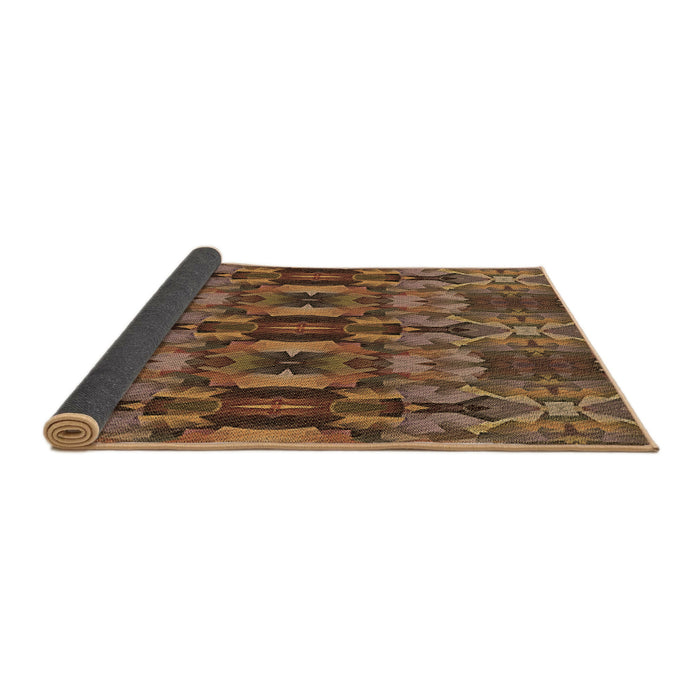 Thickness of Patterned Red Brown Rug, pat1428brn