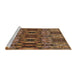 Sideview of Machine Washable Transitional Red Brown Rug, wshpat1428brn