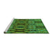 Sideview of Machine Washable Transitional Deep Emerald Green Rug, wshpat1428grn