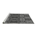 Sideview of Machine Washable Transitional Gunmetal Gray Rug, wshpat1428gry