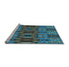 Sideview of Machine Washable Transitional Dark Blue Grey Blue Rug, wshpat1428lblu