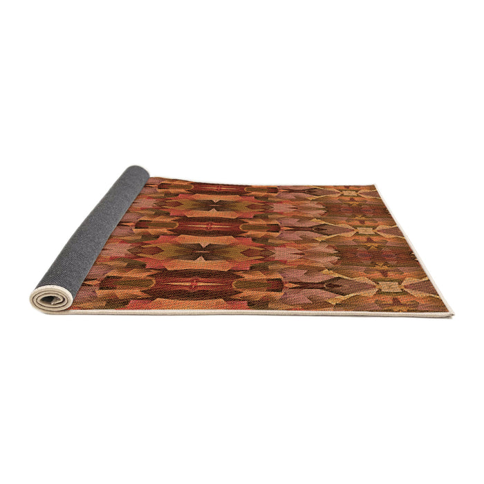 Thickness of Patterned Neon Orange Rug, pat1428org