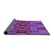 Thickness of Patterned Dark Magenta Purple Rug, pat1428pur