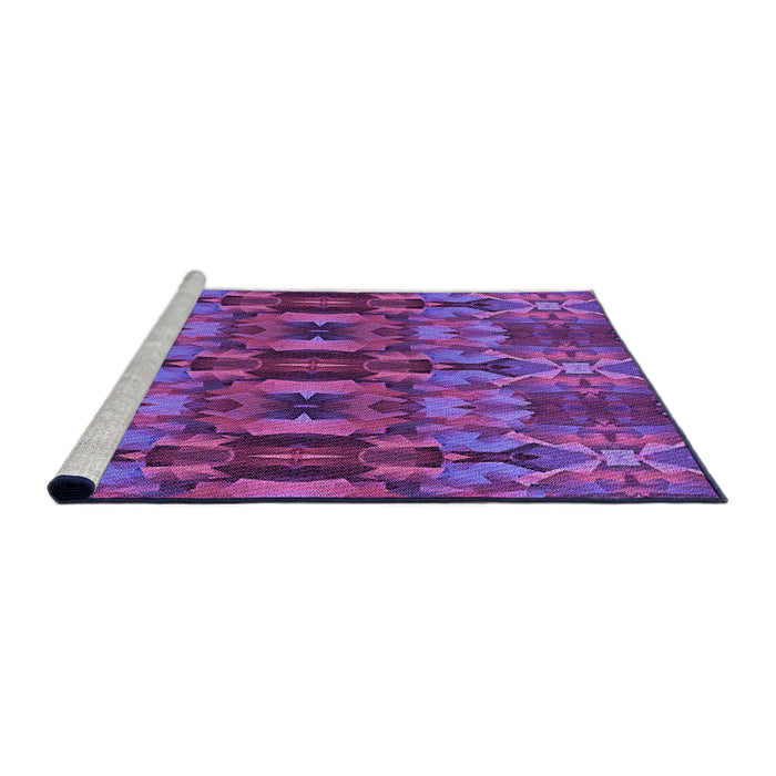 Sideview of Machine Washable Transitional Dark Magenta Purple Rug, wshpat1428pur