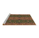 Sideview of Machine Washable Transitional Cinnamon Brown Rug, wshpat1429brn