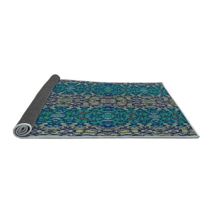 Thickness of Patterned Seafoam Green Rug, pat1429lblu