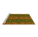 Sideview of Machine Washable Transitional Red Brown Rug, wshpat1429yw