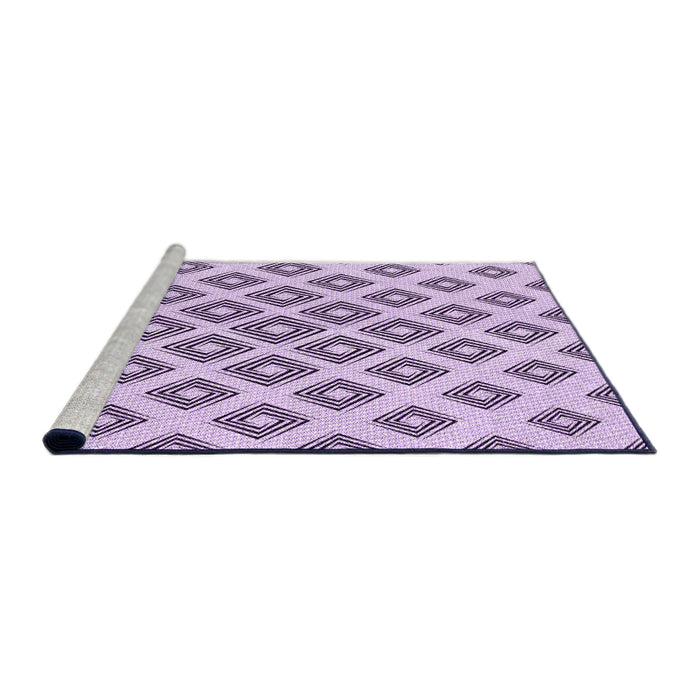 Sideview of Machine Washable Transitional Purple Flower Purple Rug, wshpat143pur