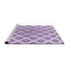 Sideview of Machine Washable Transitional Purple Flower Purple Rug, wshpat143pur