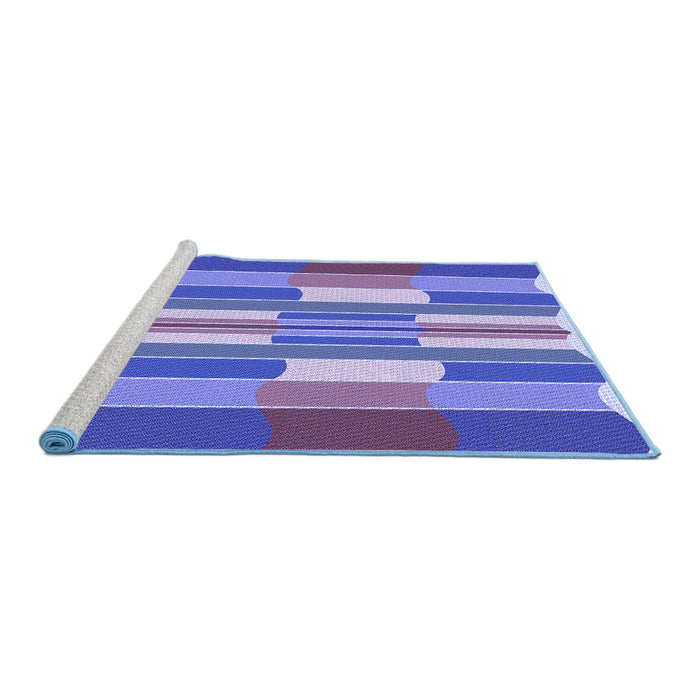 Sideview of Machine Washable Transitional Amethyst Purple Rug, wshpat1430blu