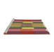 Sideview of Machine Washable Transitional Red Rug, wshpat1430brn